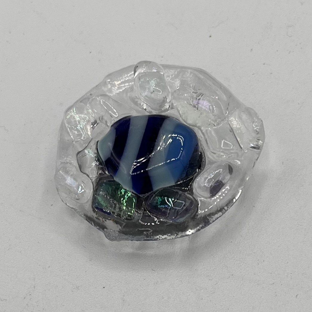Alphosnso Rowe, Fused Glass Magnet, Small Striped Circle