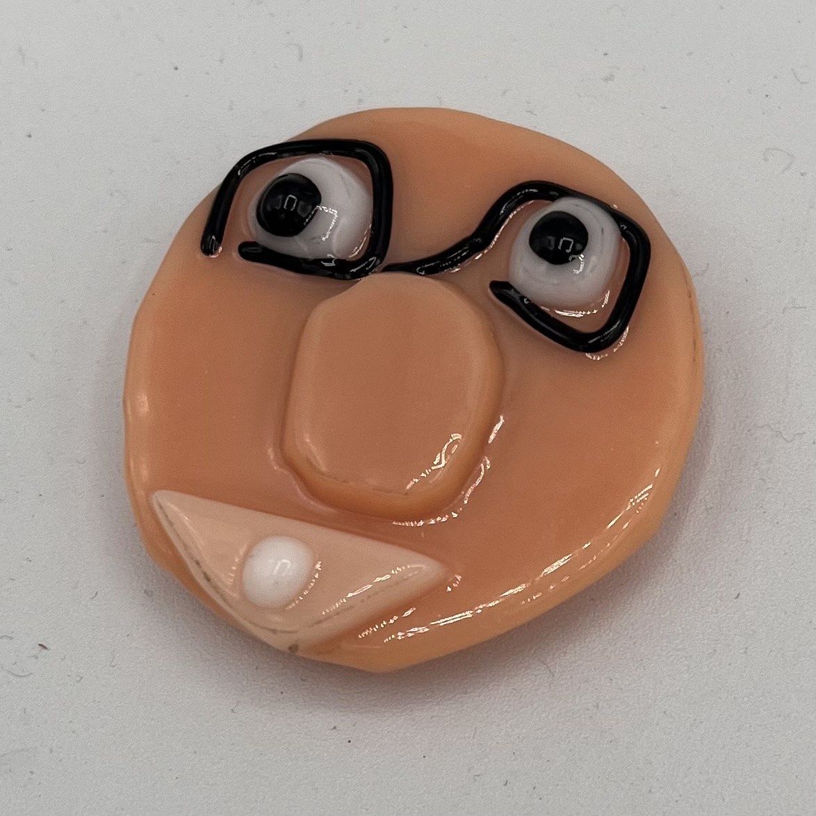 Steve Gall. Fused Glass Magnet, Guy in Glasses