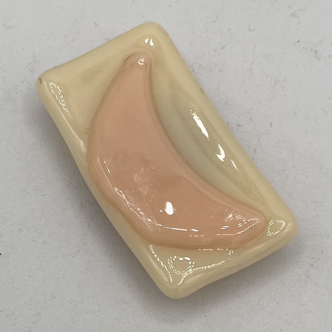 Rebecca Reed, Fused Glass Magnet, Pink Crescent