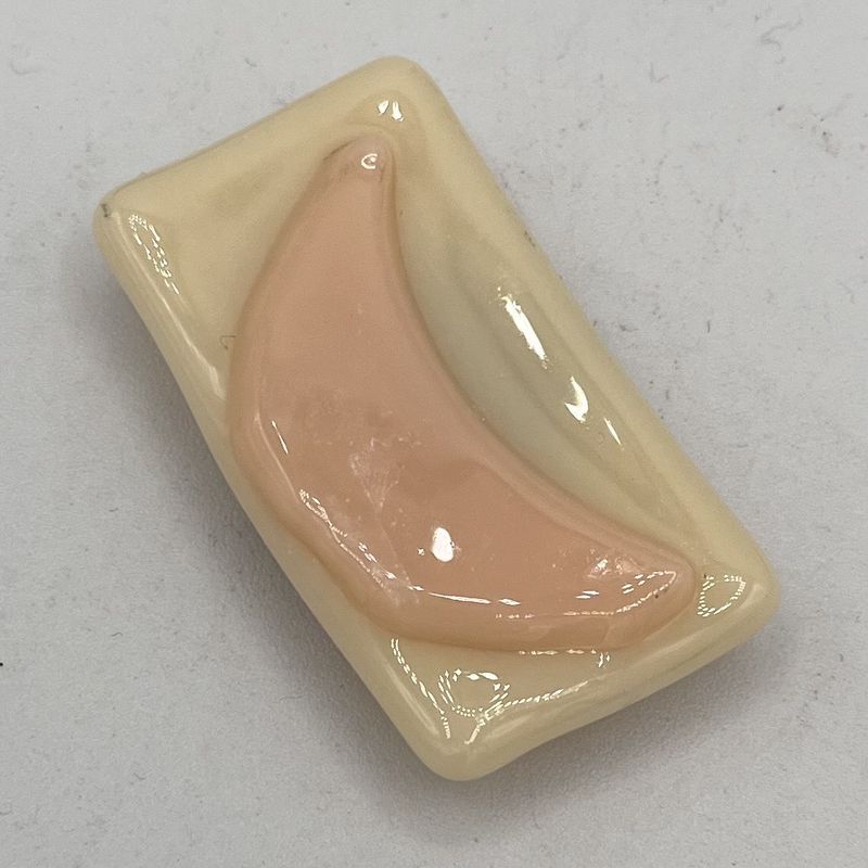 Rebecca Reed, Fused Glass Magnet, Pink Crescent