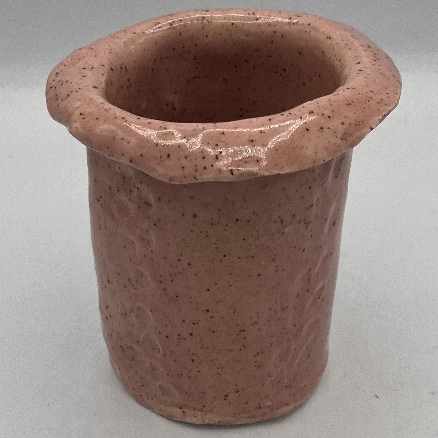 Kara Burgdorf, Ceramic Vase, Soft Pink and Speckled