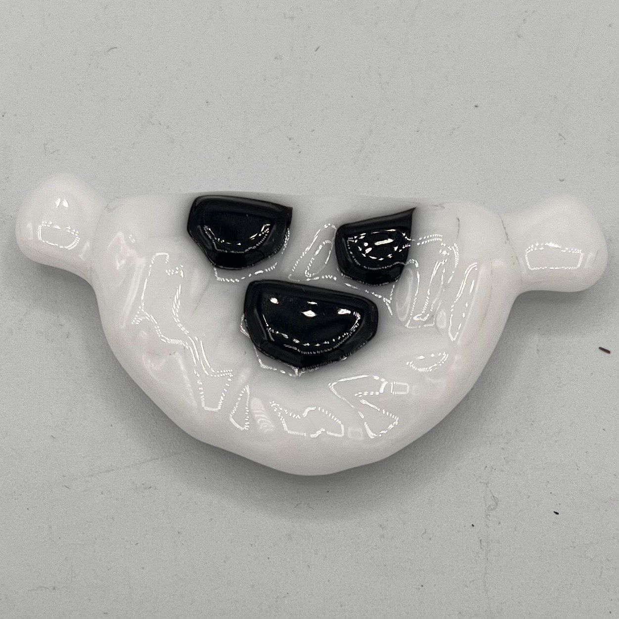 Michael Smith, Fused Glass Magnet, White and Black Design