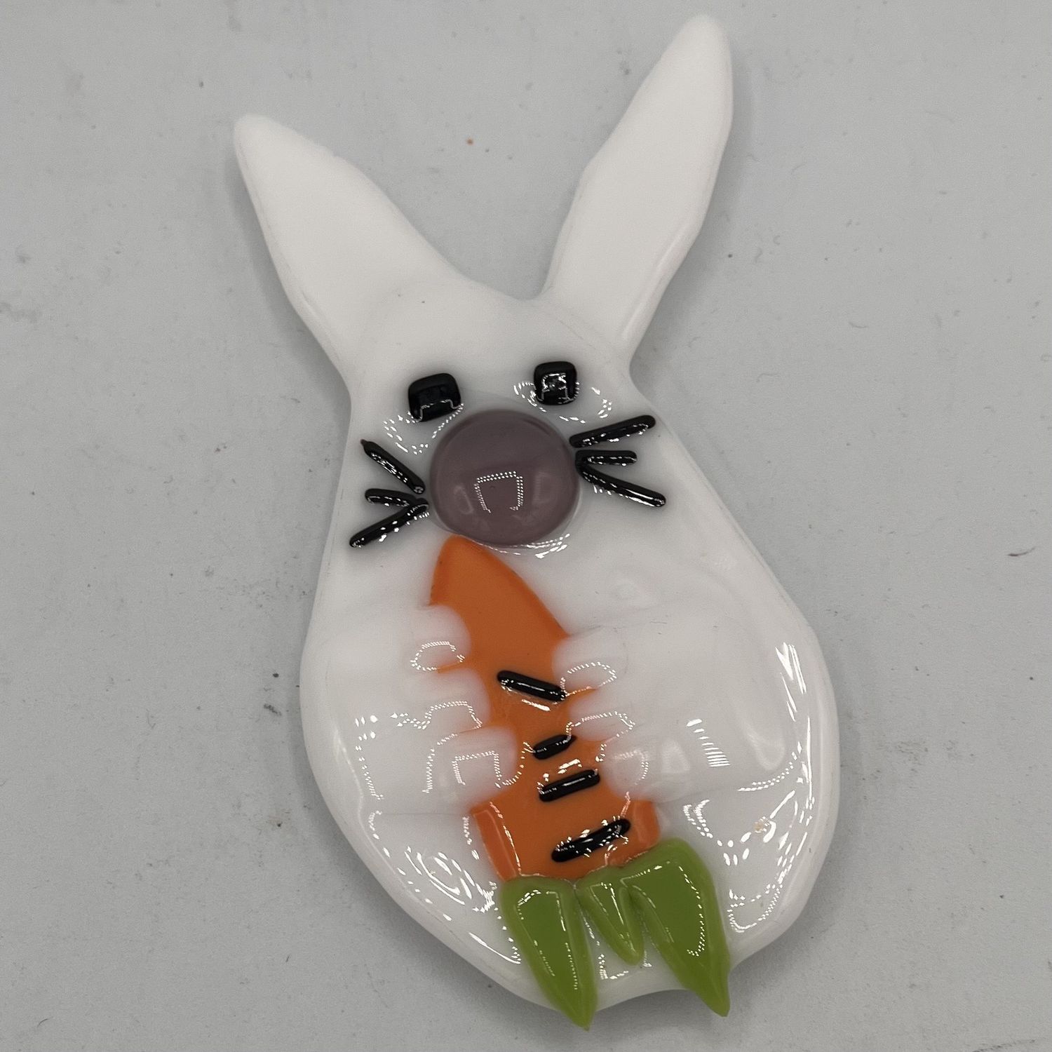 Duane Sparks, Fused Glass Magnet, Big Bunny