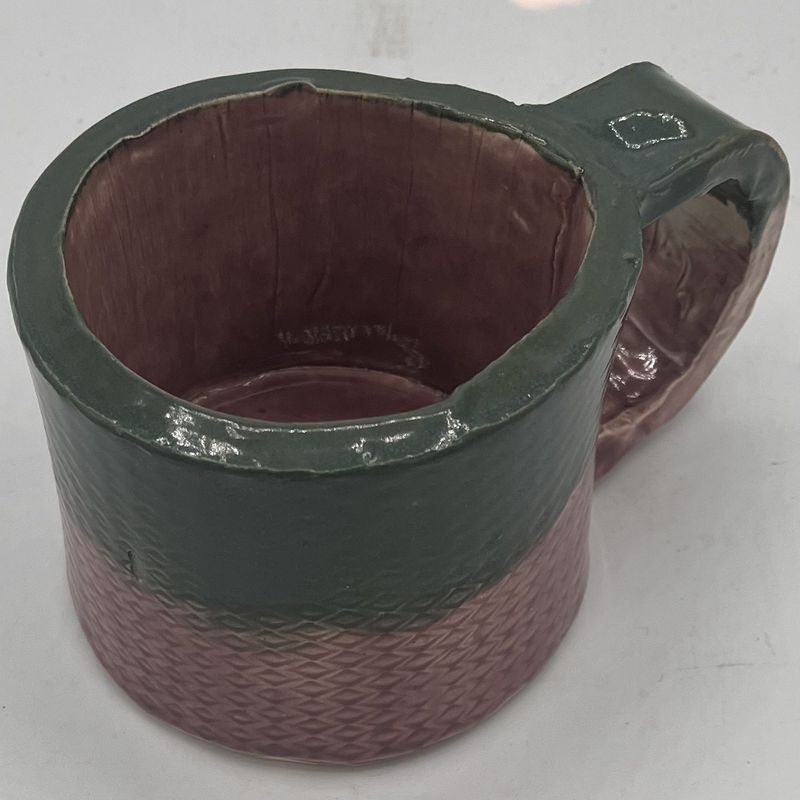 Lindsy Riley, Ceramic Mug, Purple and Green Design