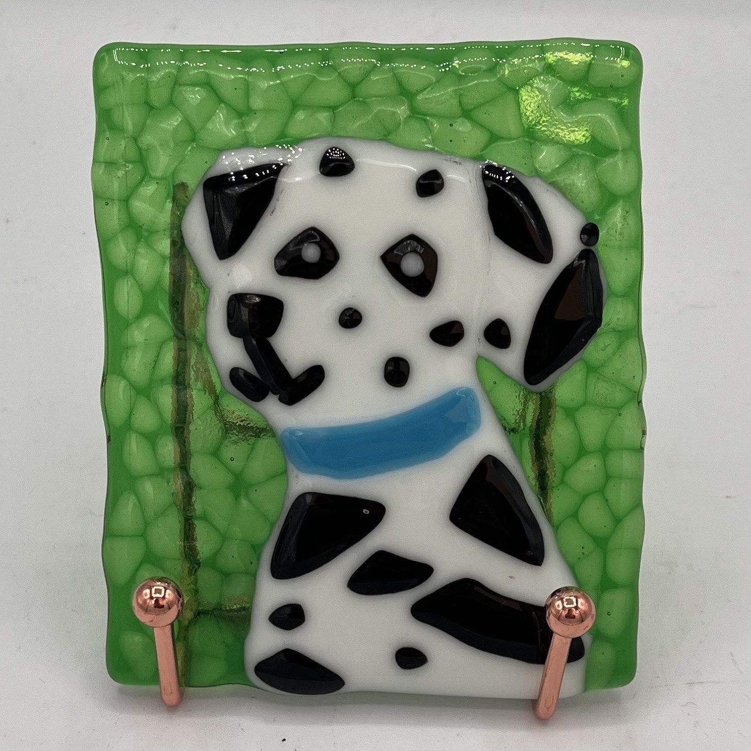 Andrea Walker, Fused Glass Stand Piece, Dalmation