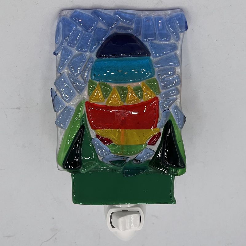 Jordan Satterfield, Fused Glass Nightlight, Colorful Egg