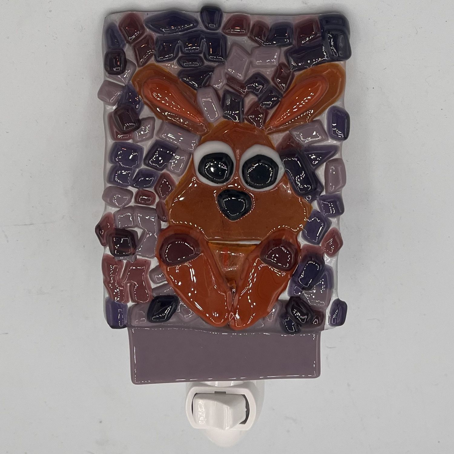 Mark Hodge, Fused Glass Nightlight, Brown Bunny