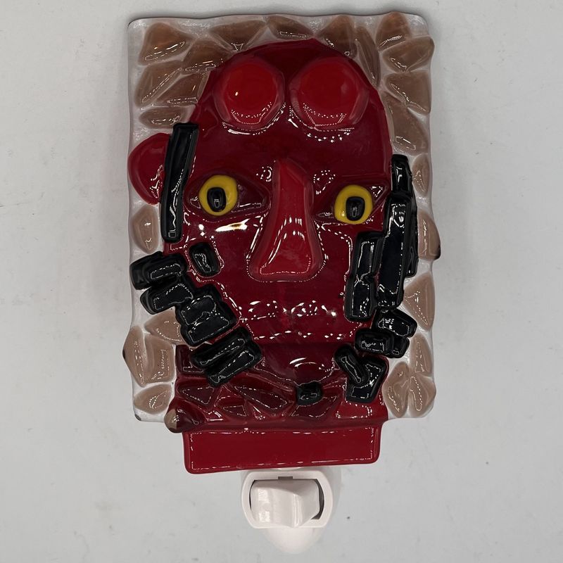 David Patrick, Fused Glass Nightlight, Scary Red Face