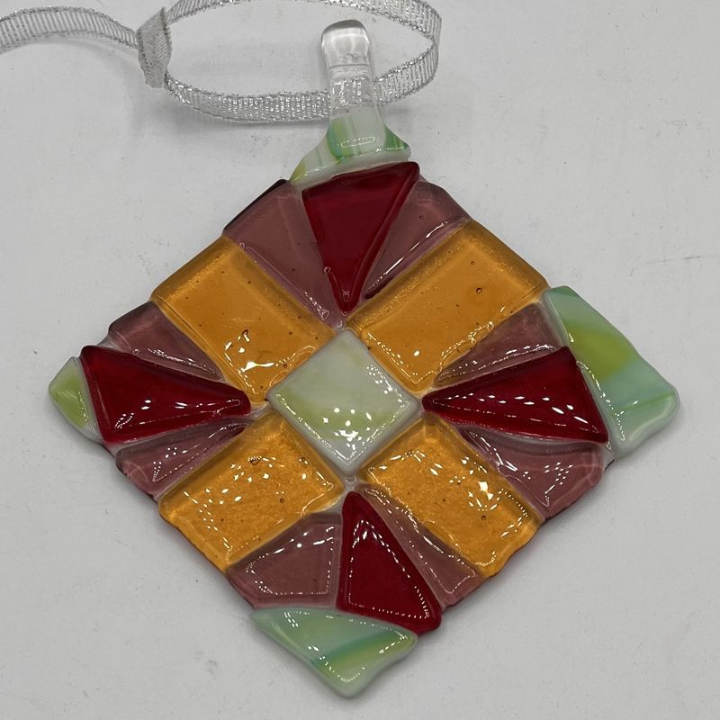 Studio, Fused Glass Suncatcher, Multicolor Design