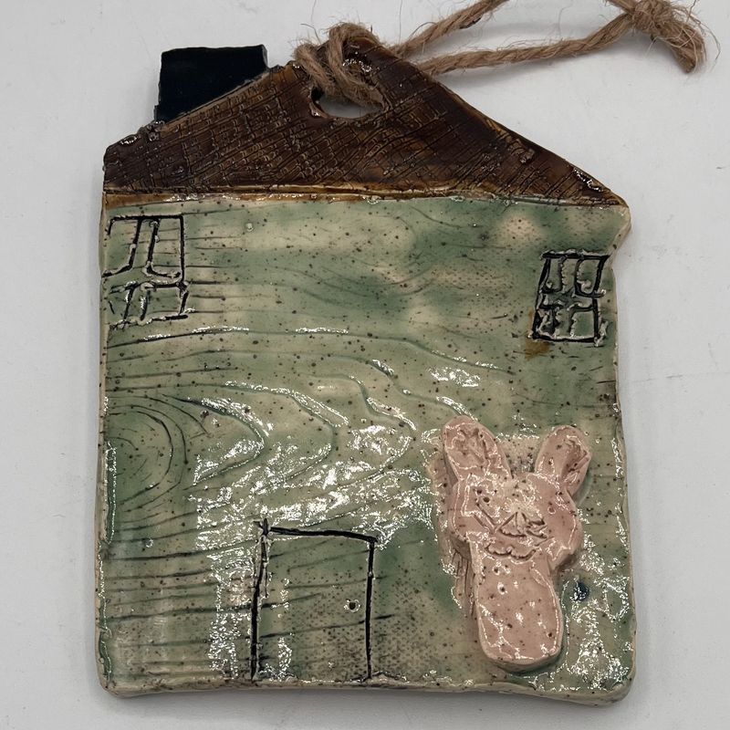 Bobbie Jo Robinson, Ceramic Wall Hanging, The Bunny&#39;s House