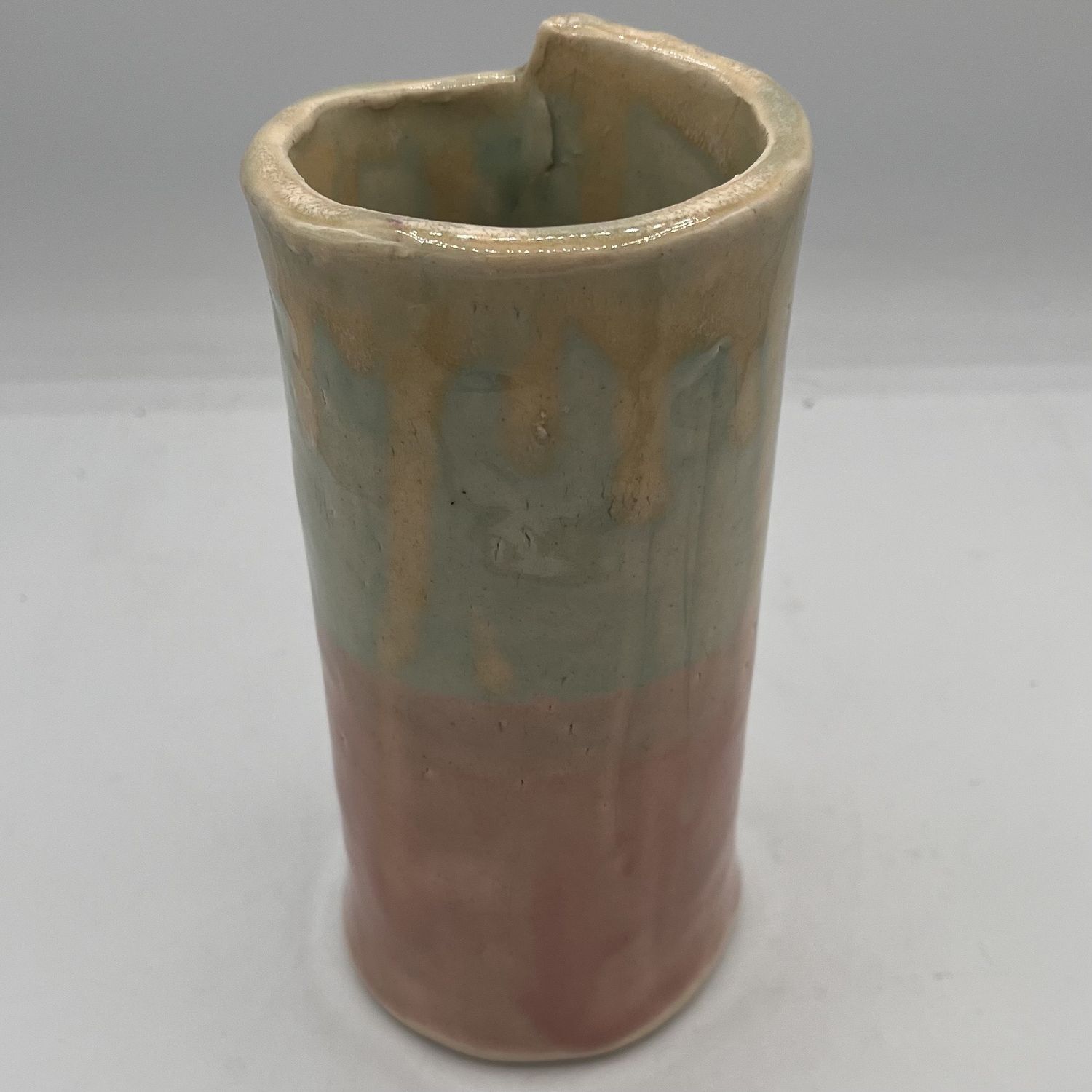 Jody Mann, Ceramic Vase, Yellow, Blue and Pink Design