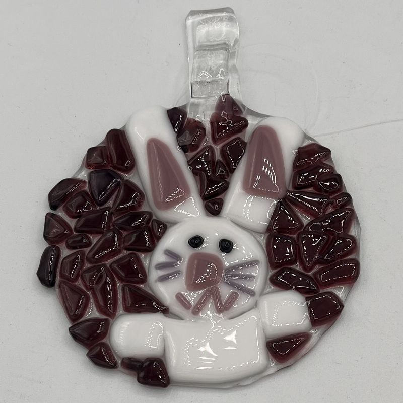 Kenny Needham, Fused Glass Suncatcher, Happy Bunny