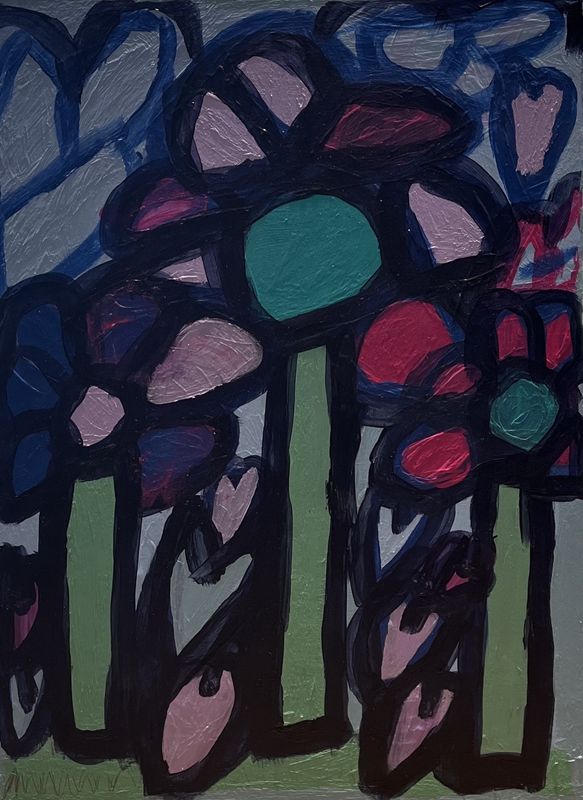 Brett Garrett, Acrylic on Wood, &#39;Floral Fantasy 2025&#39;