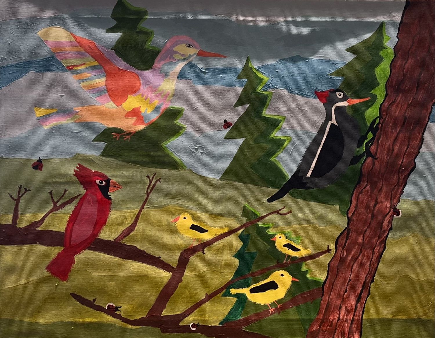 Theresa Allen, Acrylic on Canvas, &#39;Wood Songs&#39;