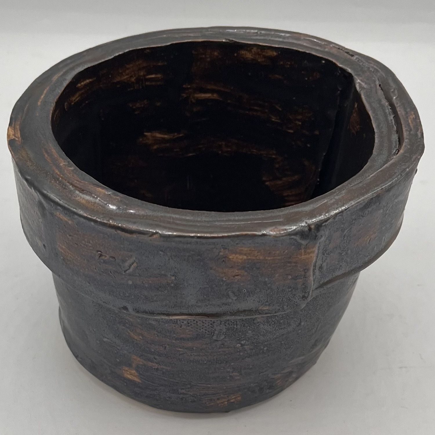 Andrea Walker, Ceramic Flower Pot, Multi-Shade Brown Design