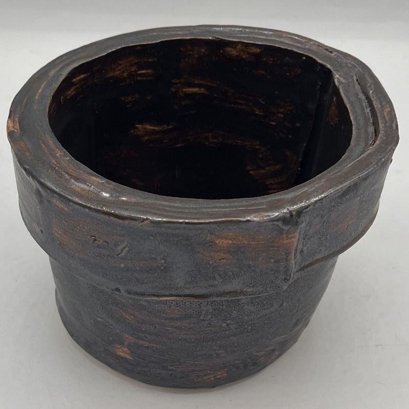 Andrea Walker, Ceramic Flower Pot, Multi-Shade Brown Design