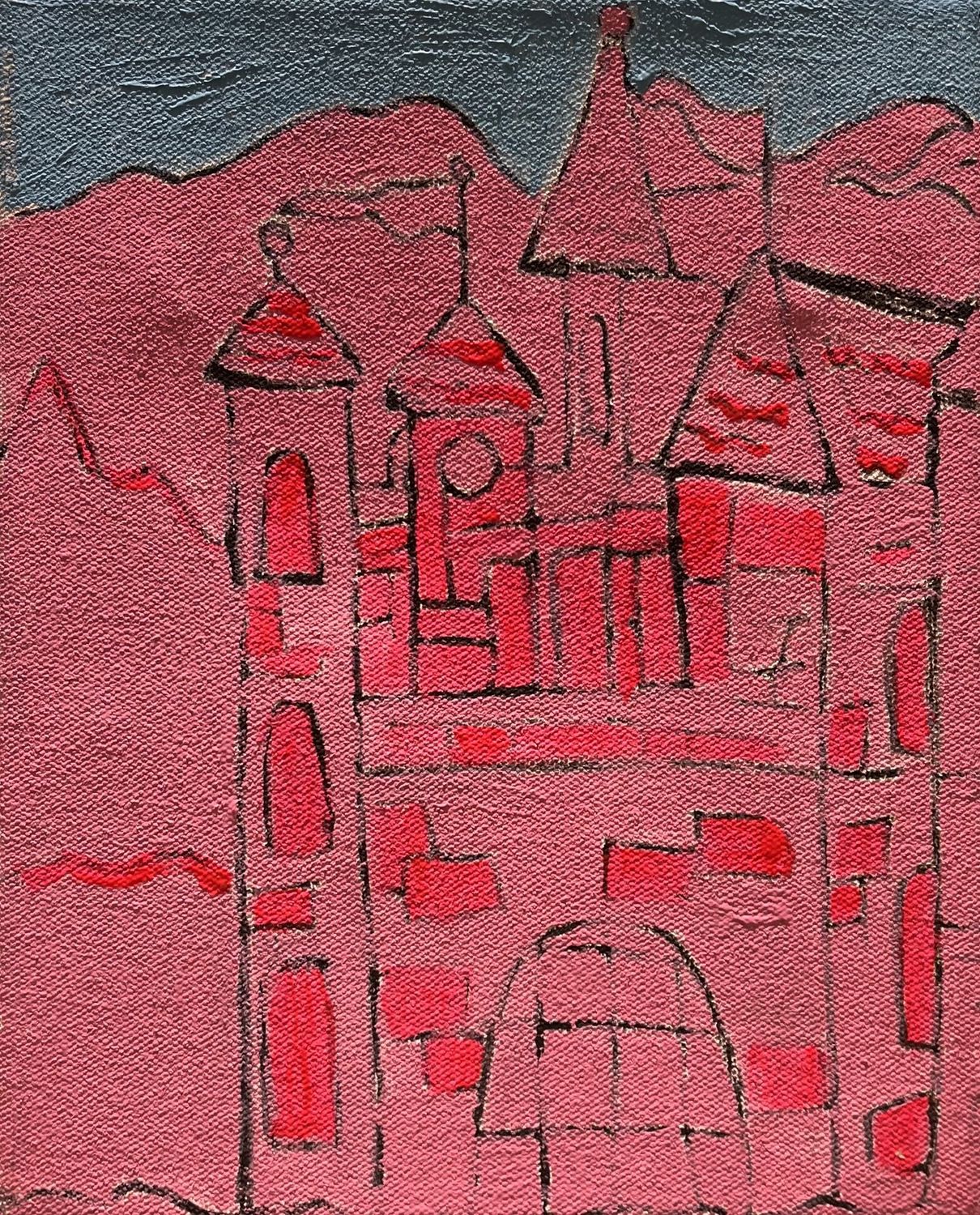 Andrea Walker, Acrylic On Canvas, &#39;Pink Castle&#39;