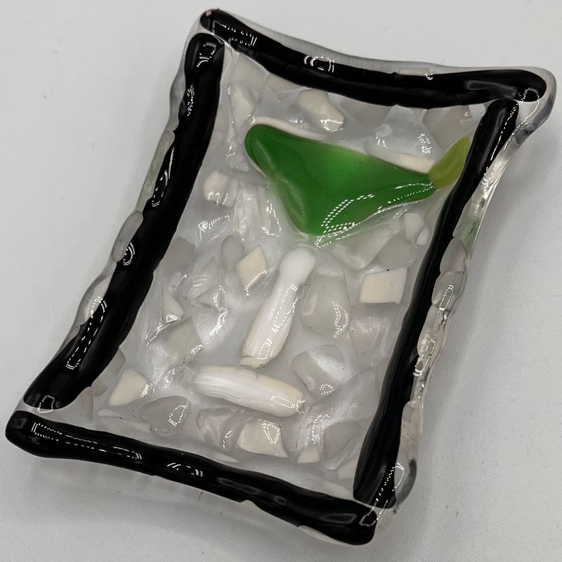 Jody Mann, Fused Glass Soap Dish, Lime Margarita