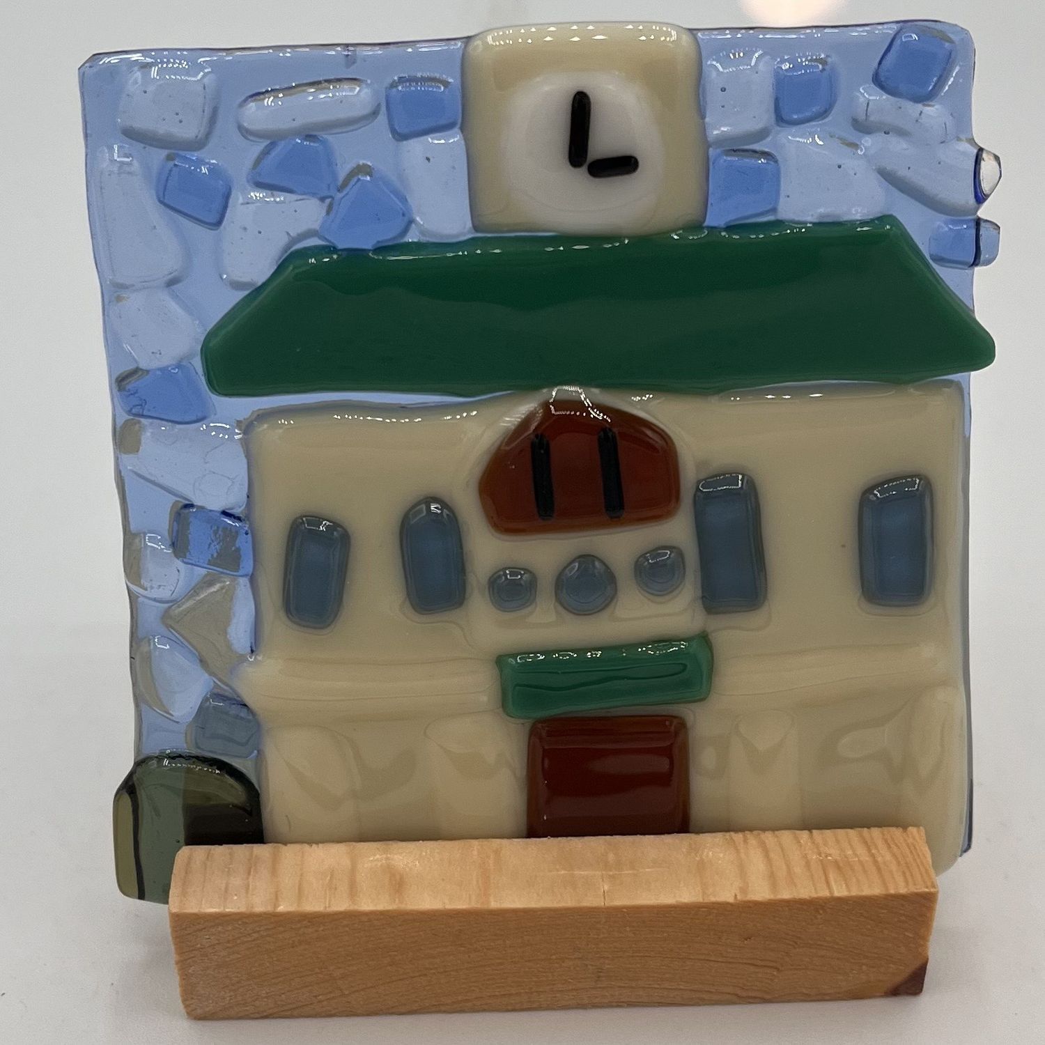 Adam Gibbemeyer, Fused Glass Stand Piece, White Building
