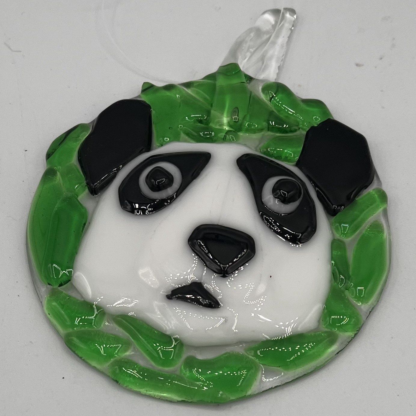 Jordan Satterfield, Fused Glass Suncatcher, Expressive Panda