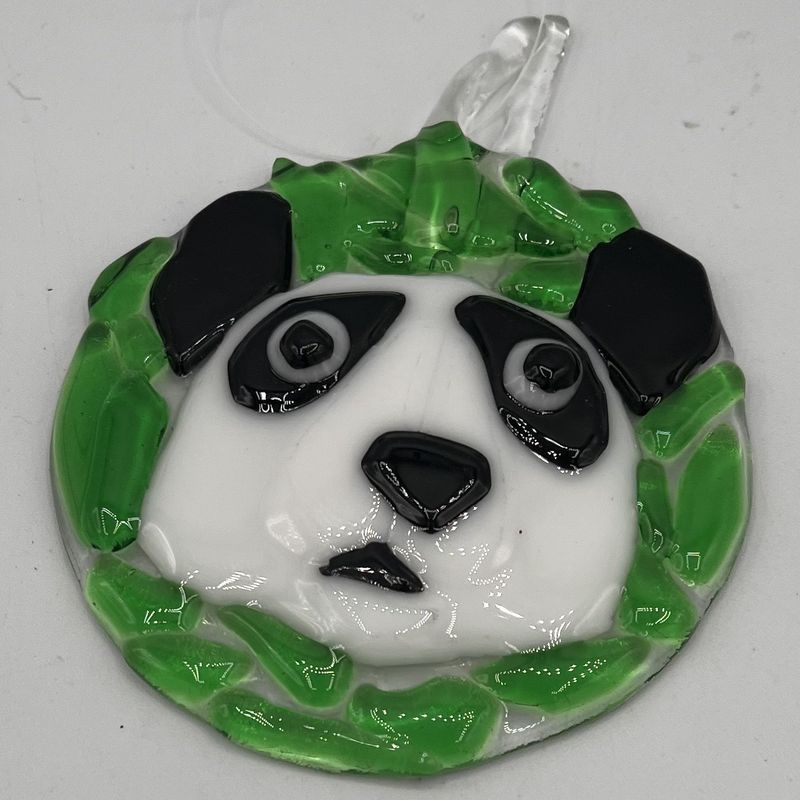 Jordan Satterfield, Fused Glass Suncatcher, Expressive Panda