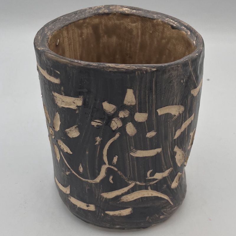 Melissa Powell, Ceramic Flower Pot, Swirls and Flowers