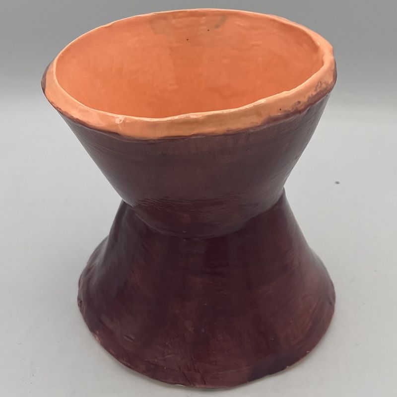 Christina Hanes, Ceramic Vase, Purple and Blue Hourglass