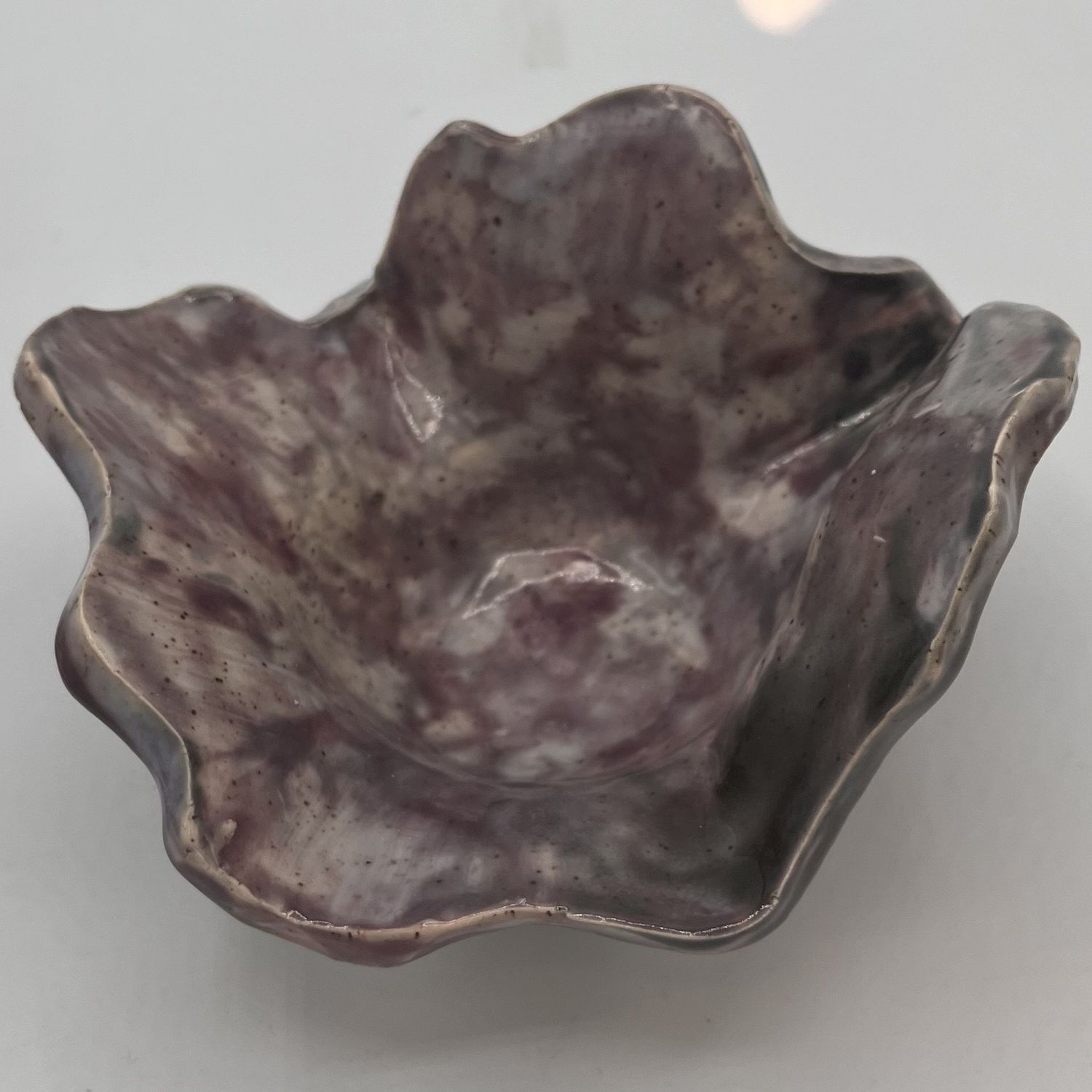 Dale Murphy, Ceramic Drape, Purple and Grey Speckled Design
