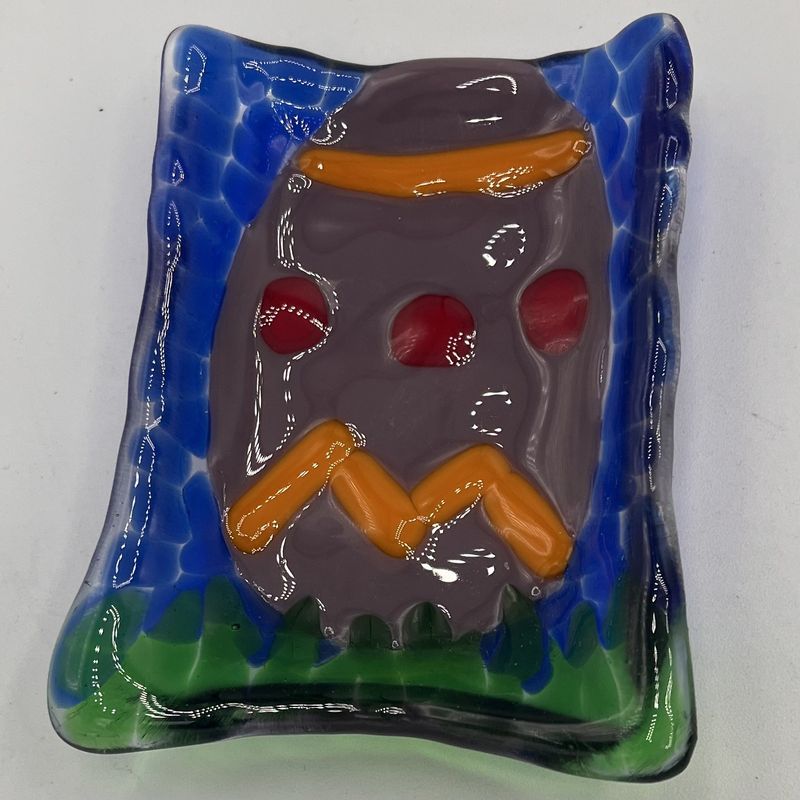 Katie Albers, Fused Glass Soap Dish, Easter Egg