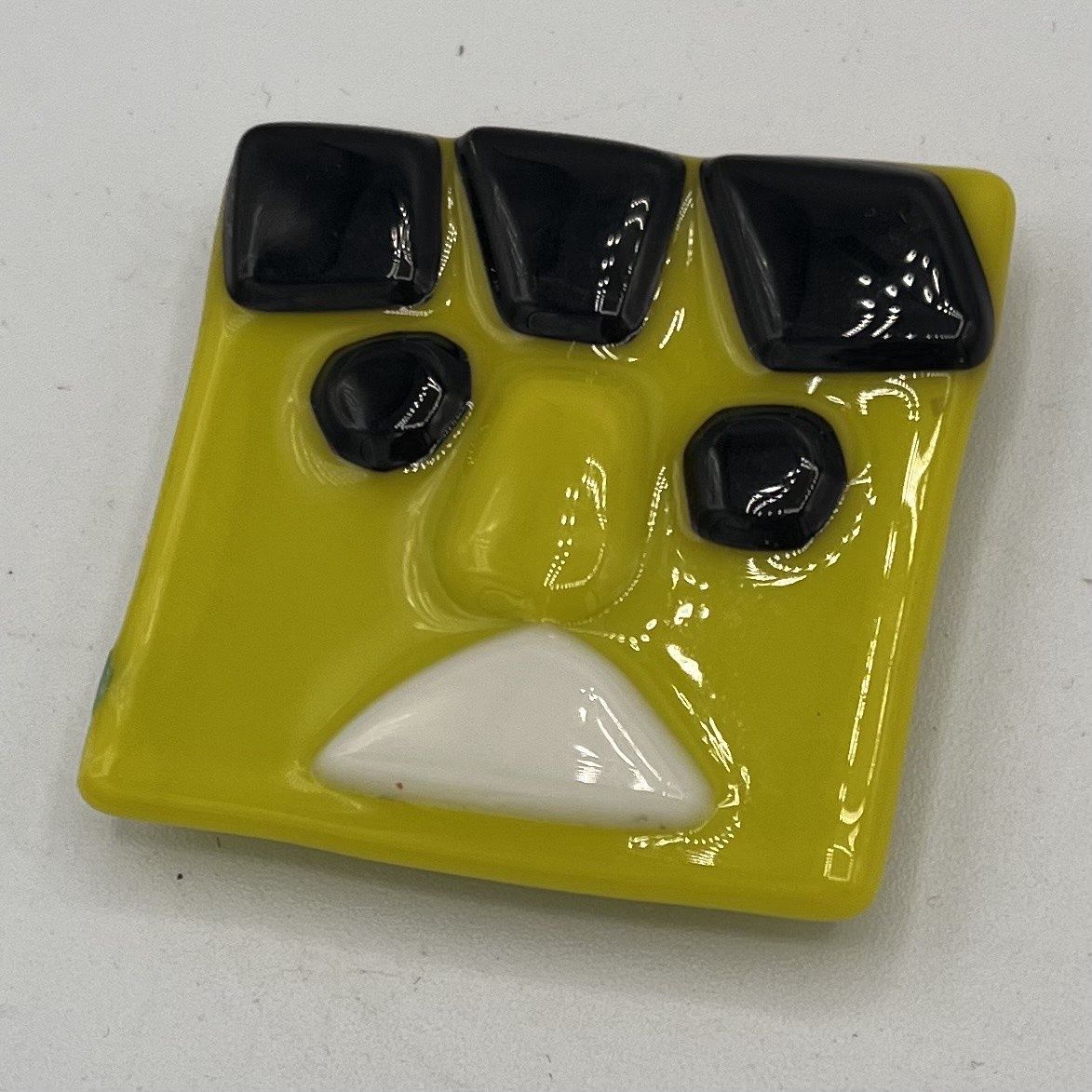 Steve Gall, Fused Glass Magnet, Green Hero