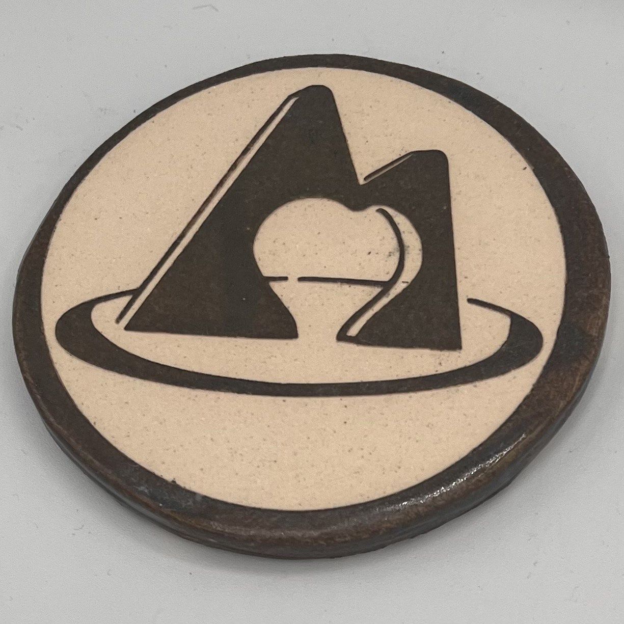 Michael Smith, Ceramic Coaster, &#39;M&#39; Statue 1