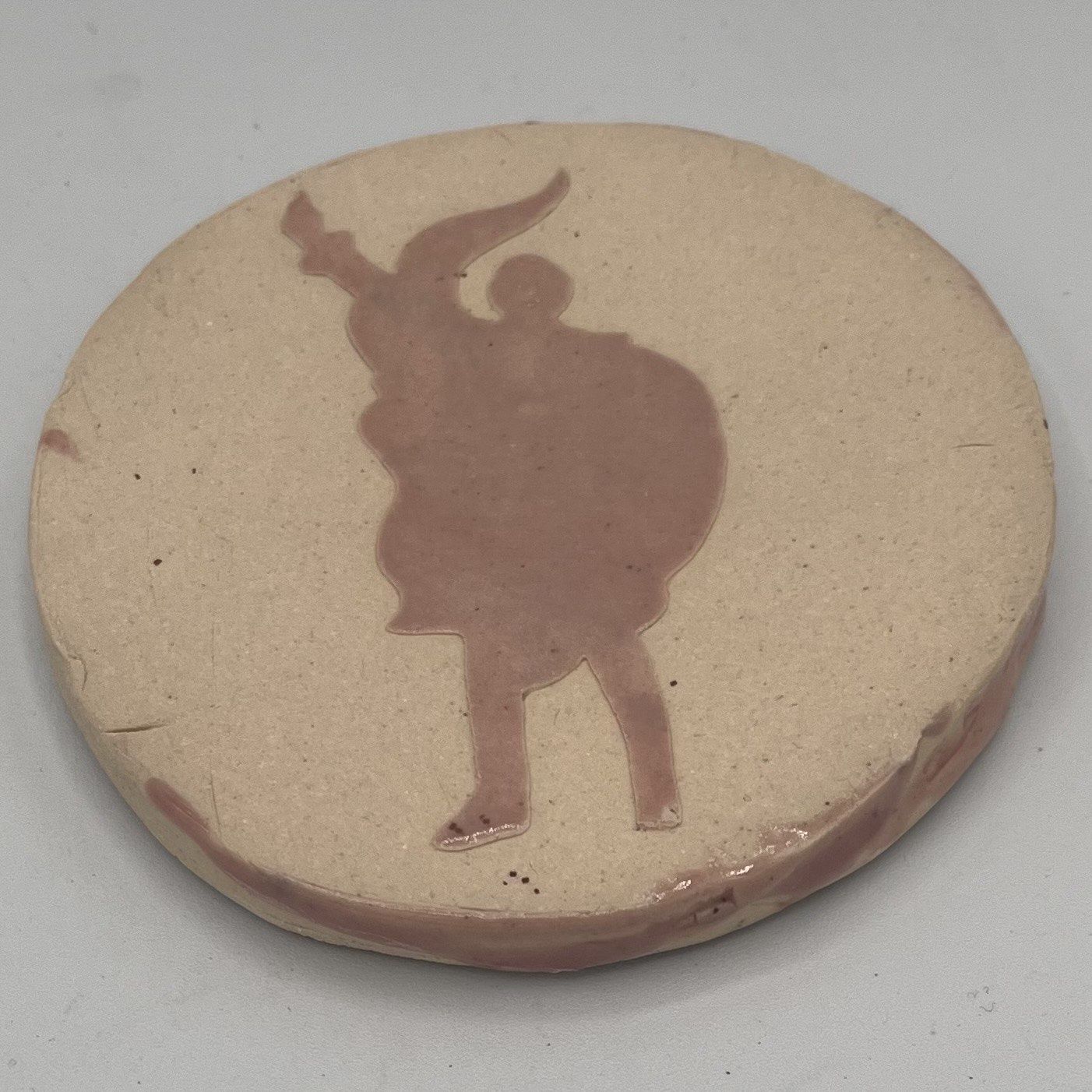 Dale Murphy, Ceramic Coaster, Pink Statue Silhouette 1