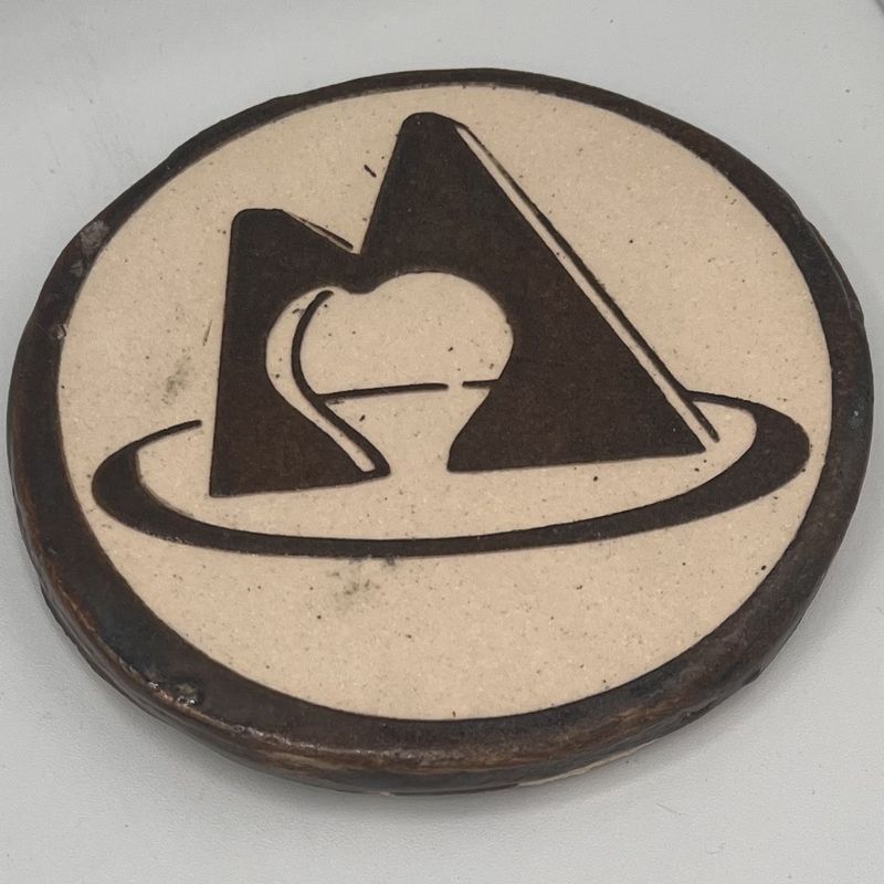 Michael Smith, Ceramic Coaster, &#39;M&#39; Statue 2