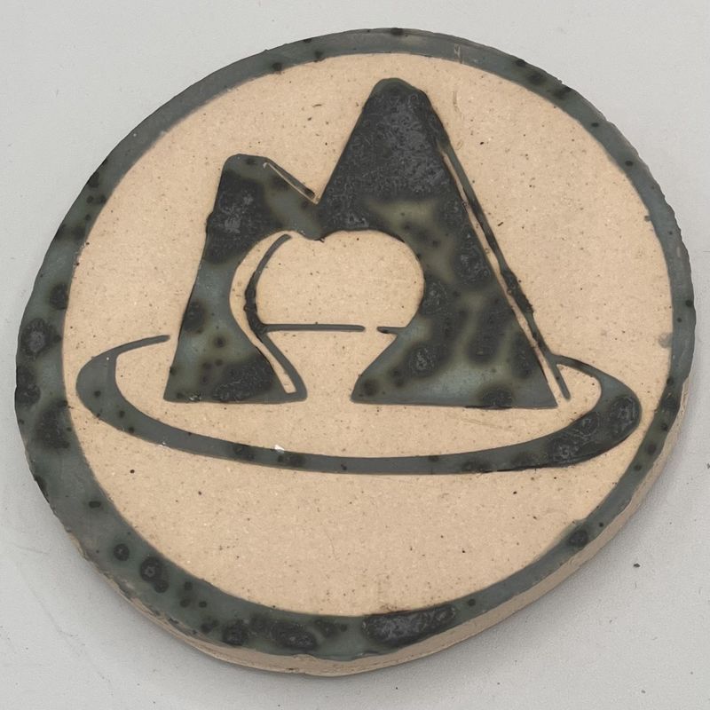 Mary Phifer, Ceramic Coaster, Speckled &#39;M&#39; Statue 2