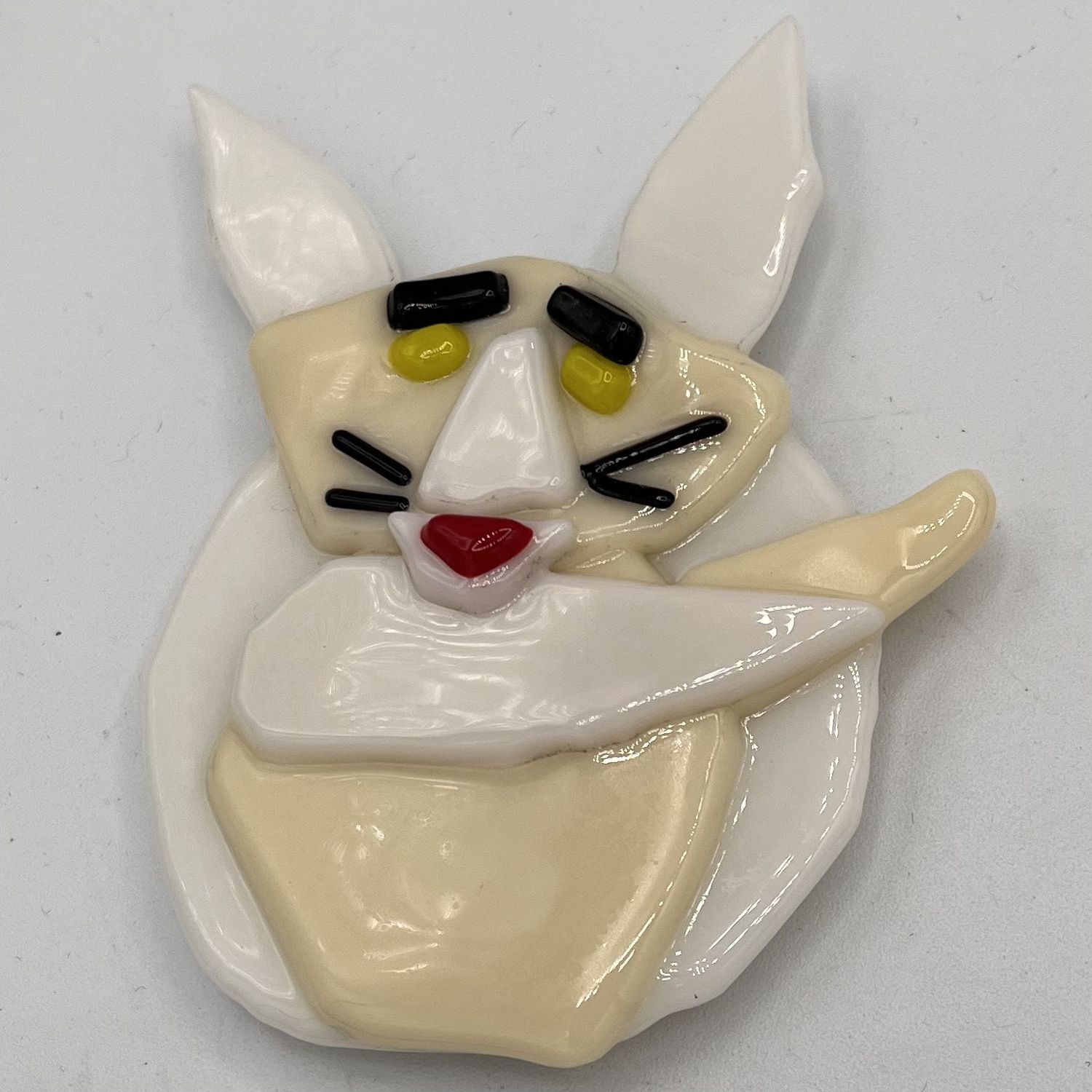 Mary Phifer, Fused Glass Magnet, White Fox