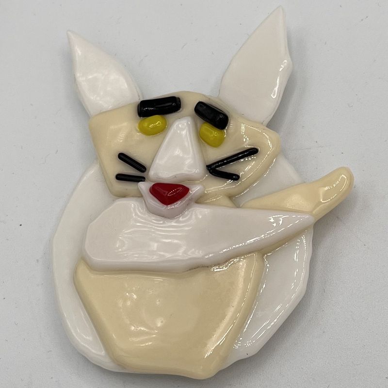 Mary Phifer, Fused Glass Magnet, White Fox