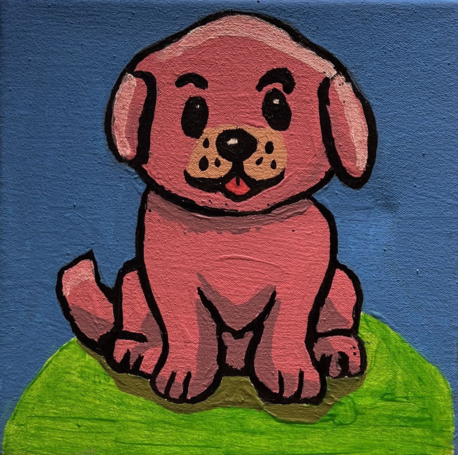 Andrea Walker, Acrylic on Canvas, &#39;Little Pink Puppy&#39;