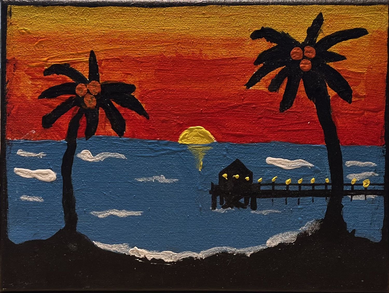 Chris Ryan, Acrylic on Canvas, &#39;Dock in the Sunset&#39;