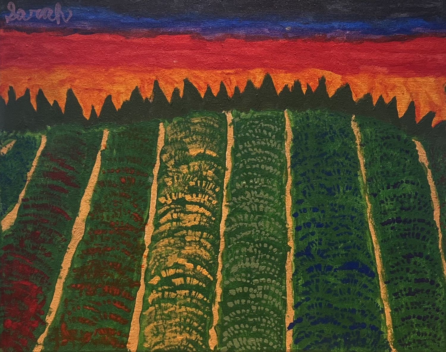 Sarah Alward, Acrylic on Canvas, &#39;Fields of Flowers&#39;
