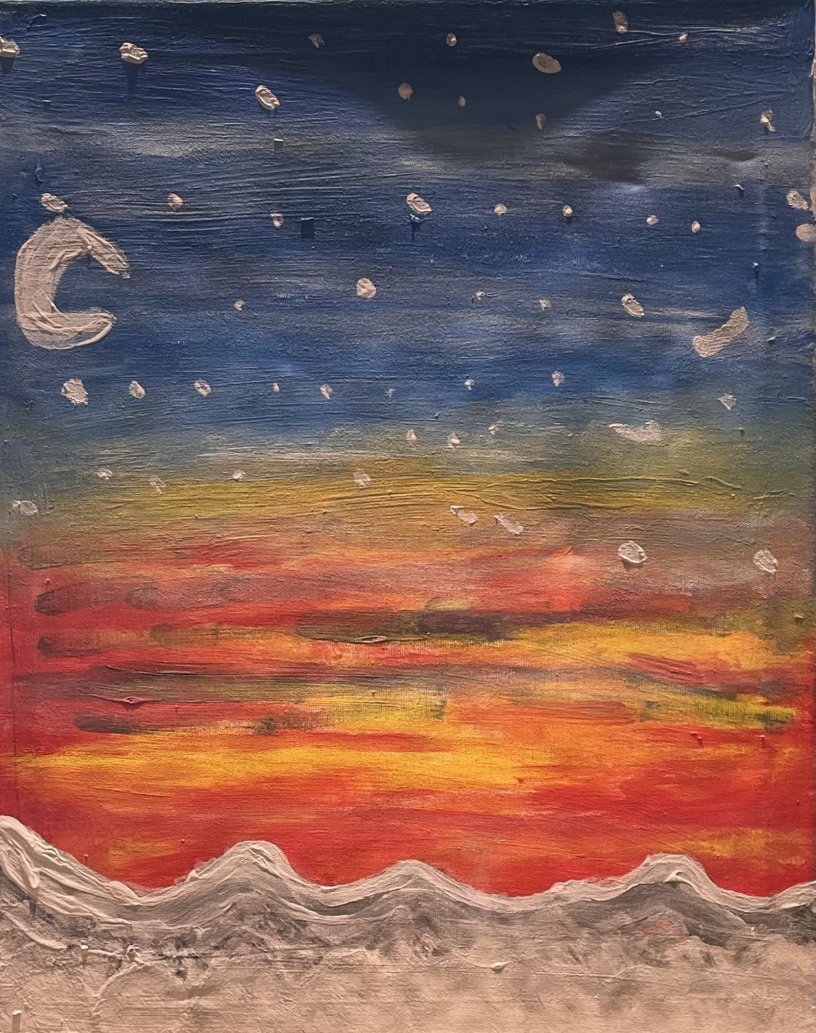Keyontae Holbrooks, Acrylic on Canvas, &#39;Colorful Mountain Sky&#39;