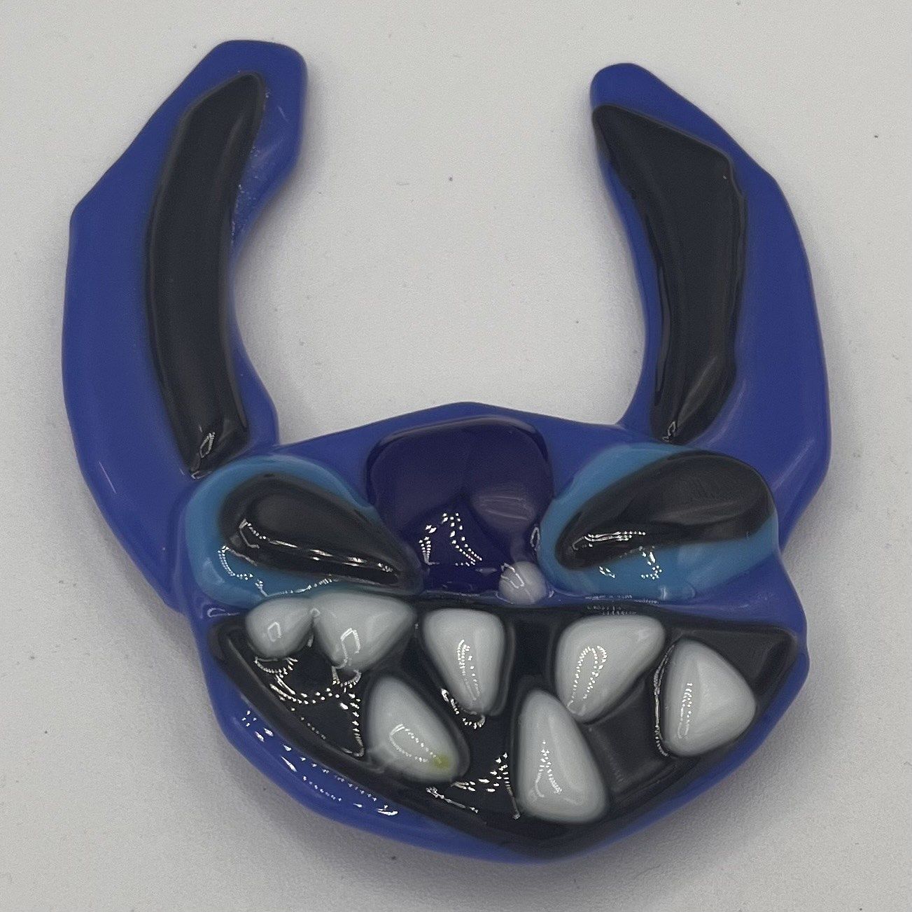 Jordan Satterfield, Fused Glass Magnet, Blue Monster