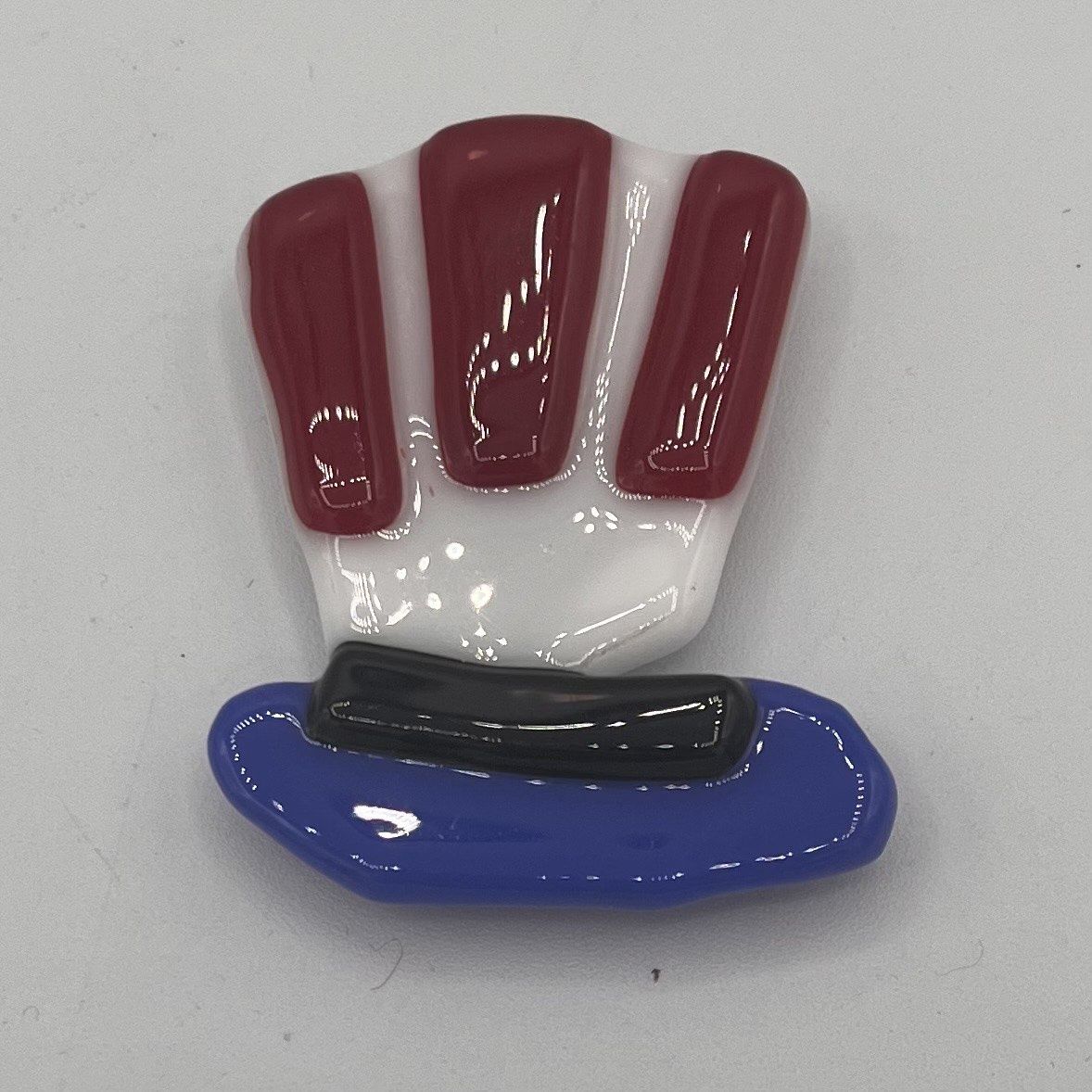 Melissa Powell, Fused Glass Magnet, Patriotic Top Hat