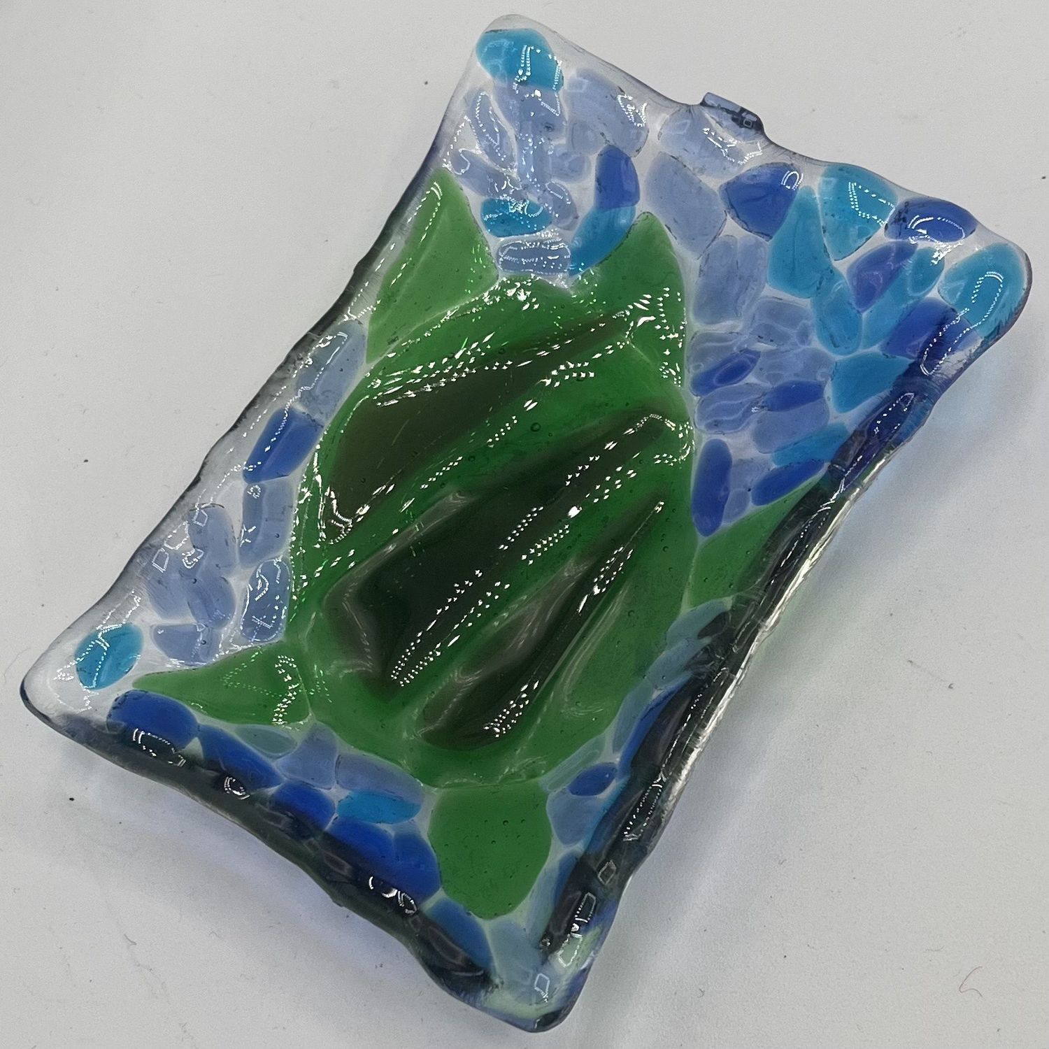 Alaina Weeks, Fused Glass Soap Dish, Swimming Turtle