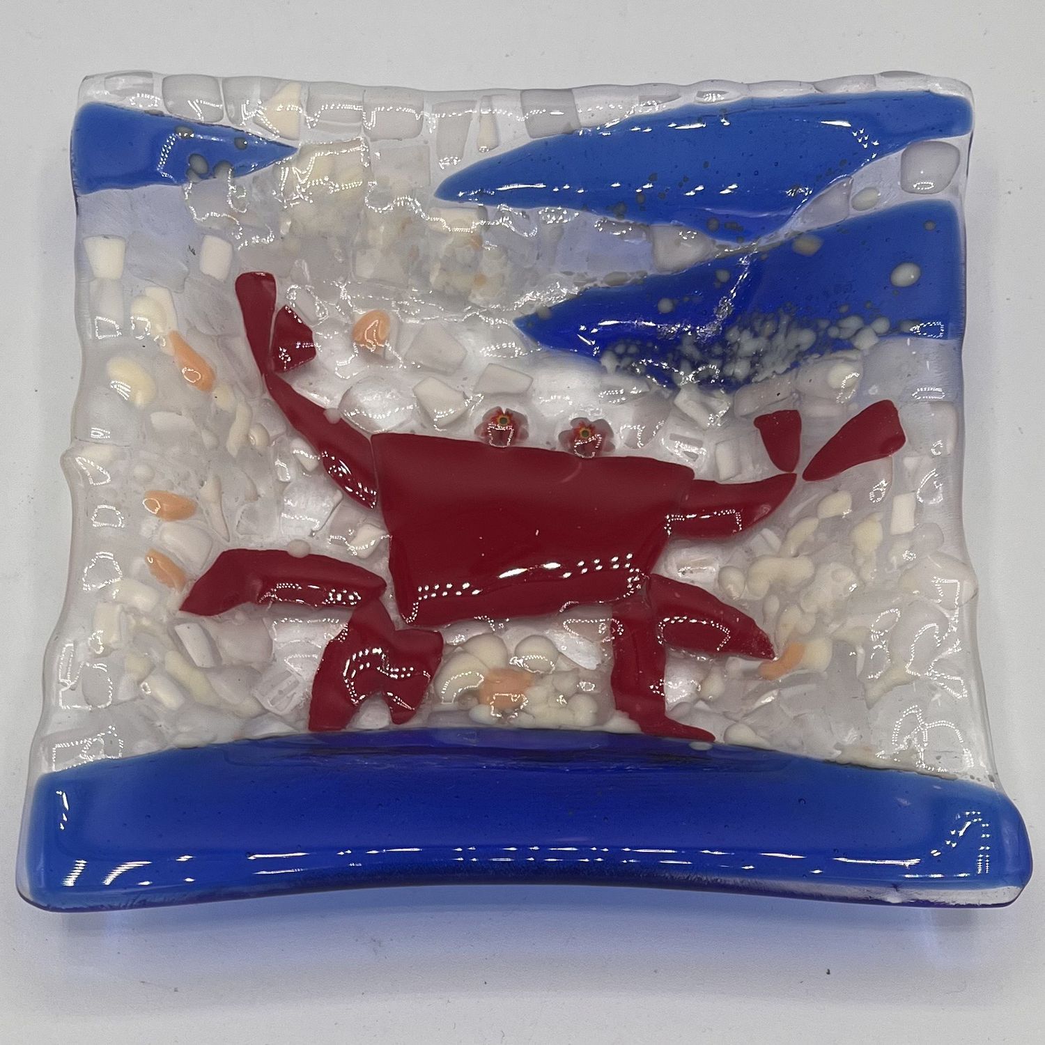 Alaina Weeks, Fused Glass Dish, Red Crab