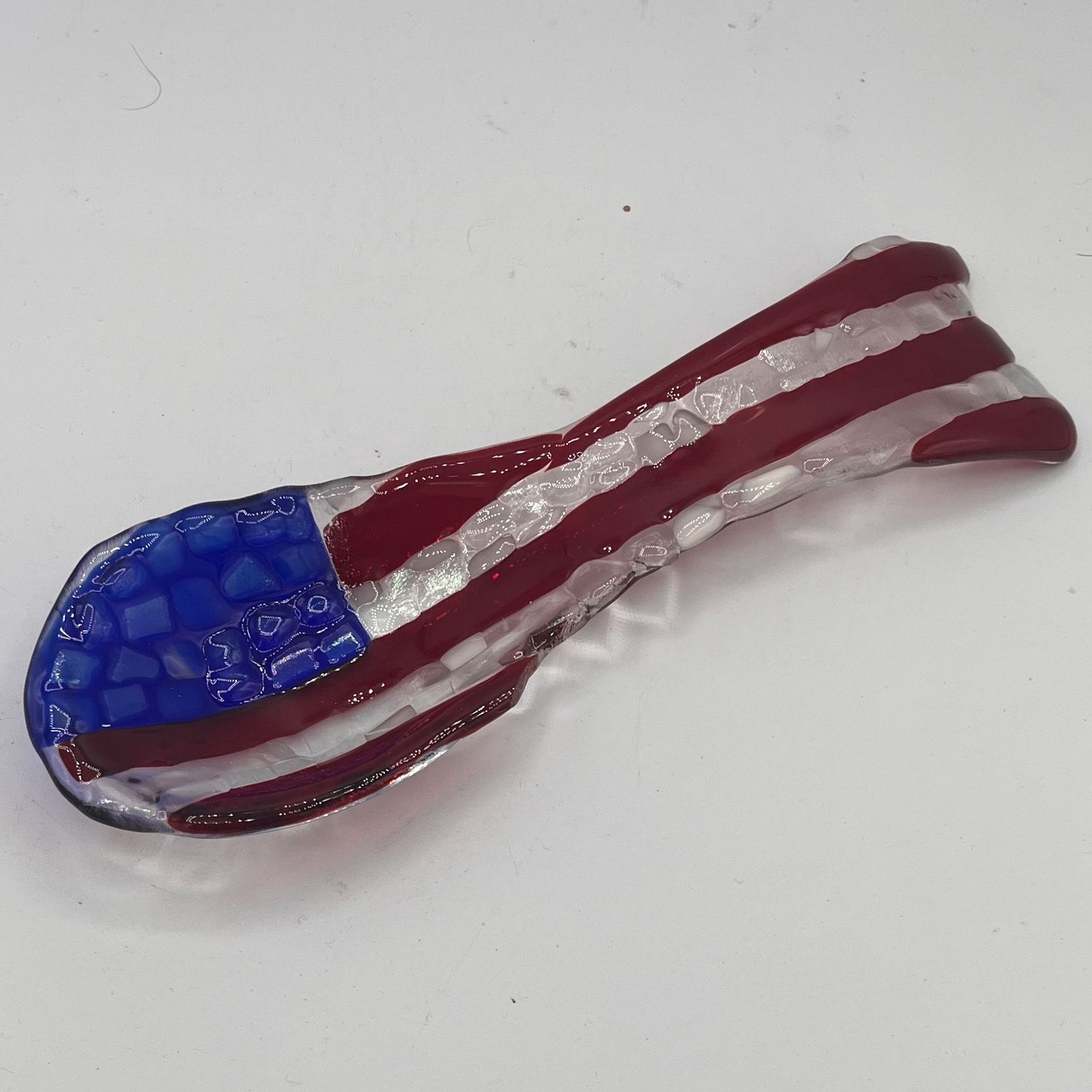 Mallory Miller, Fused Glass Spoon Rest, American Flag