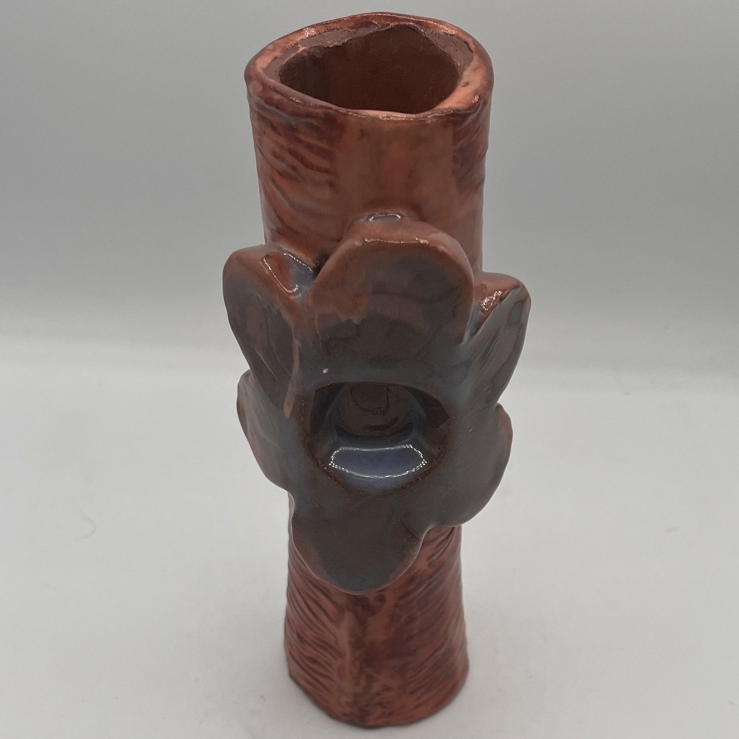 Jody Mann, Ceramic Container, Tiger Stripes with Flower