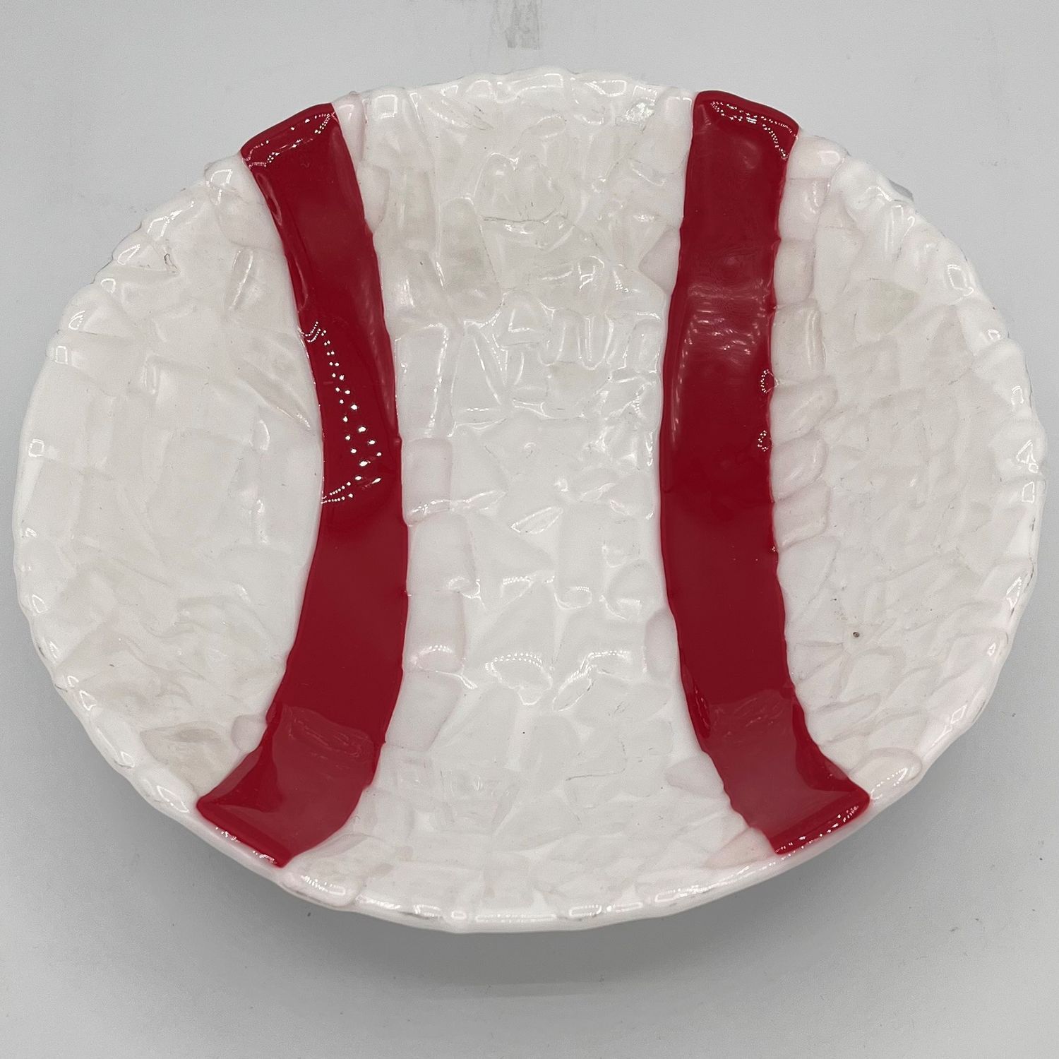 Meredith Bokeno, Fused Glass Bowl, Big Baseball