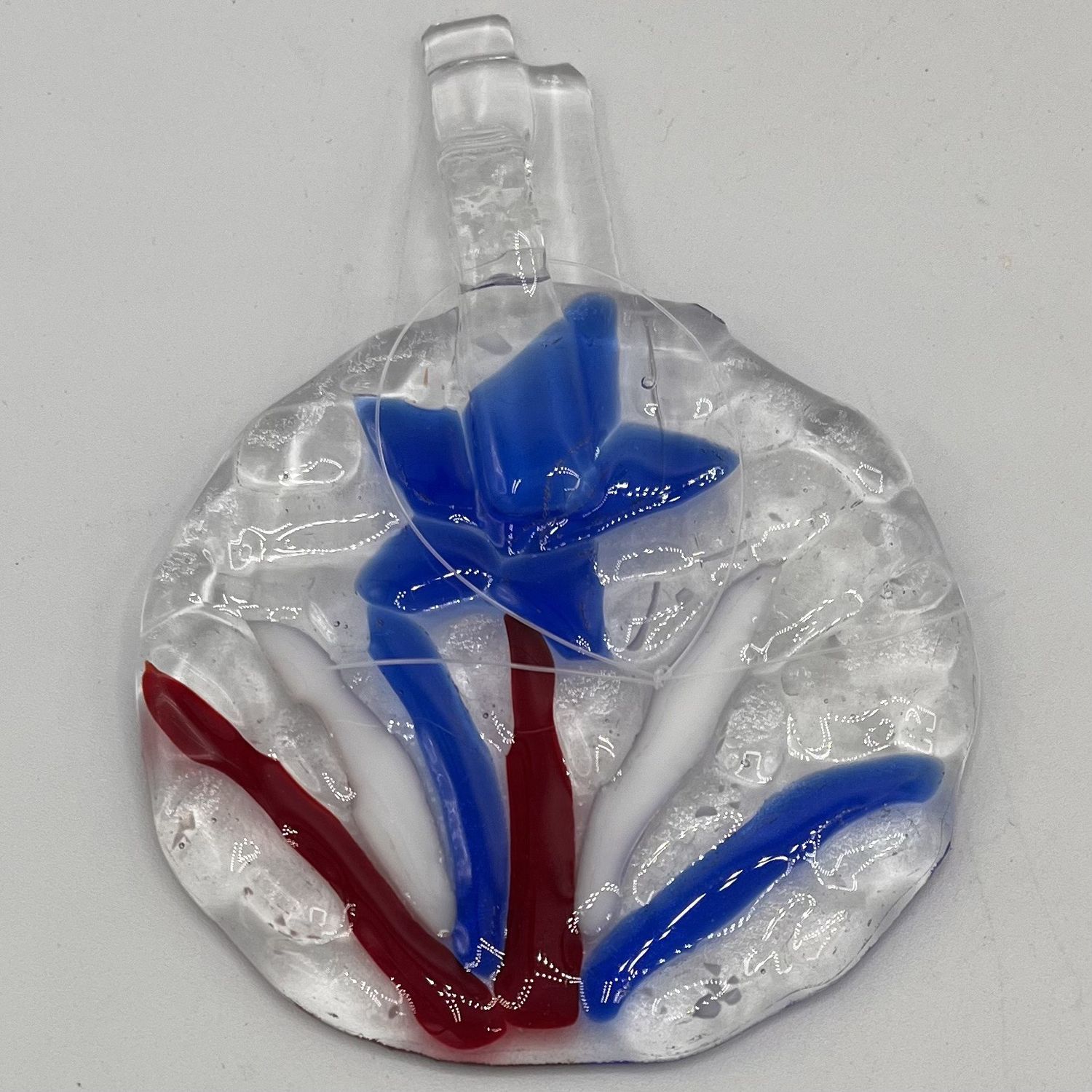 Duane Sparks, Fused Glass Suncatcher, Patriotic Firework