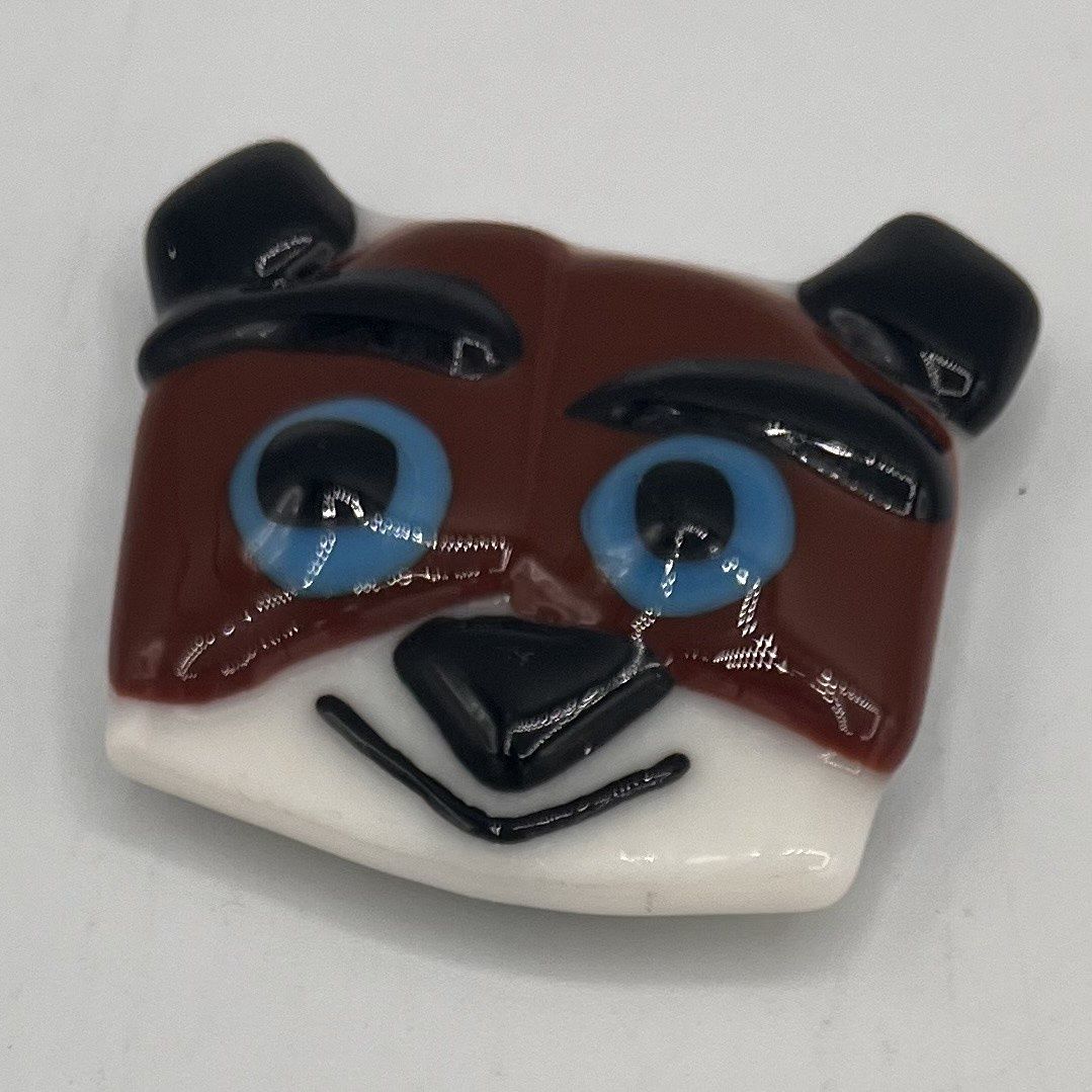 Mary Phifer, Fused Glass Magnet, Brown and White Animal