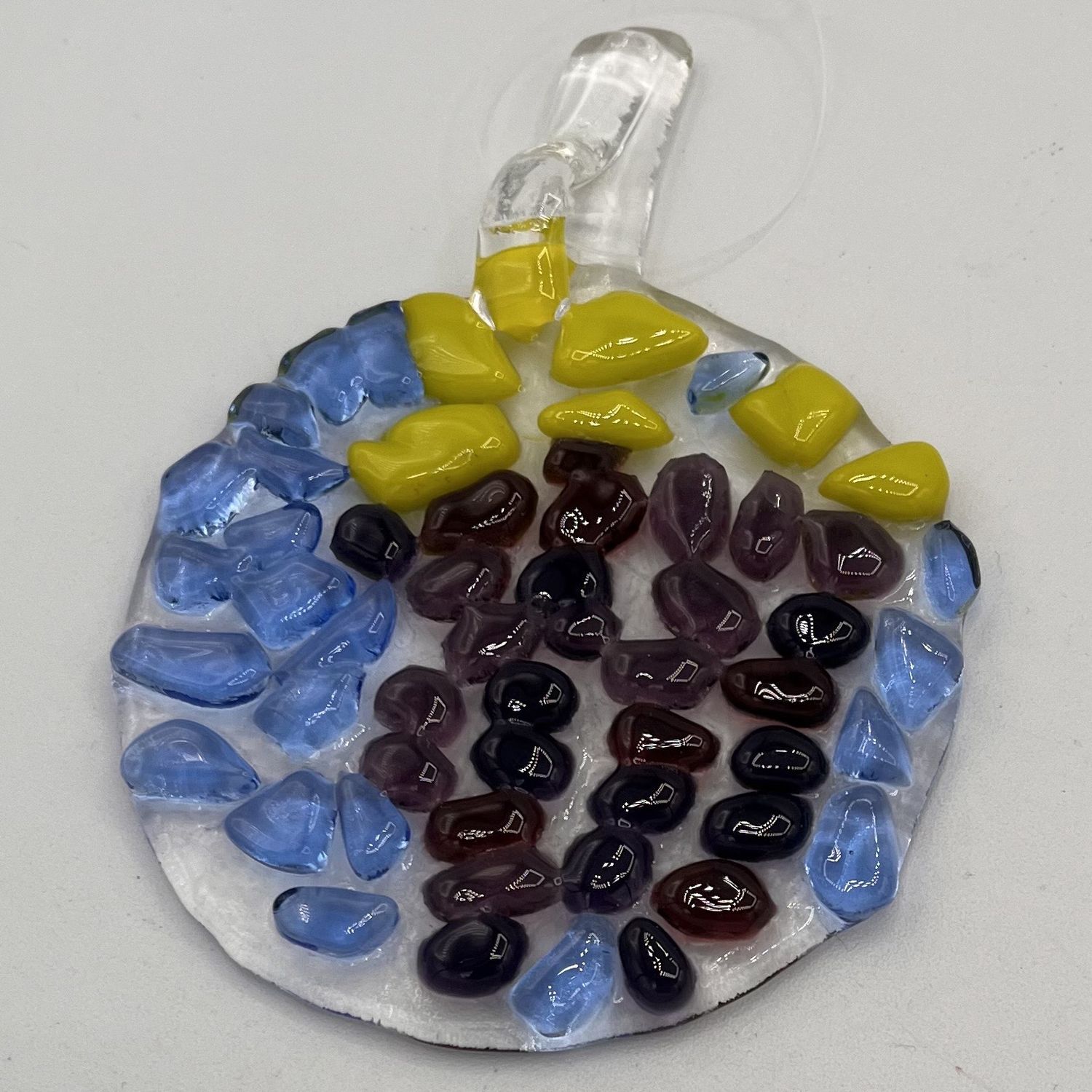 Kathryn Feldmann, Fused Glass Suncatcher, Purple Grapes